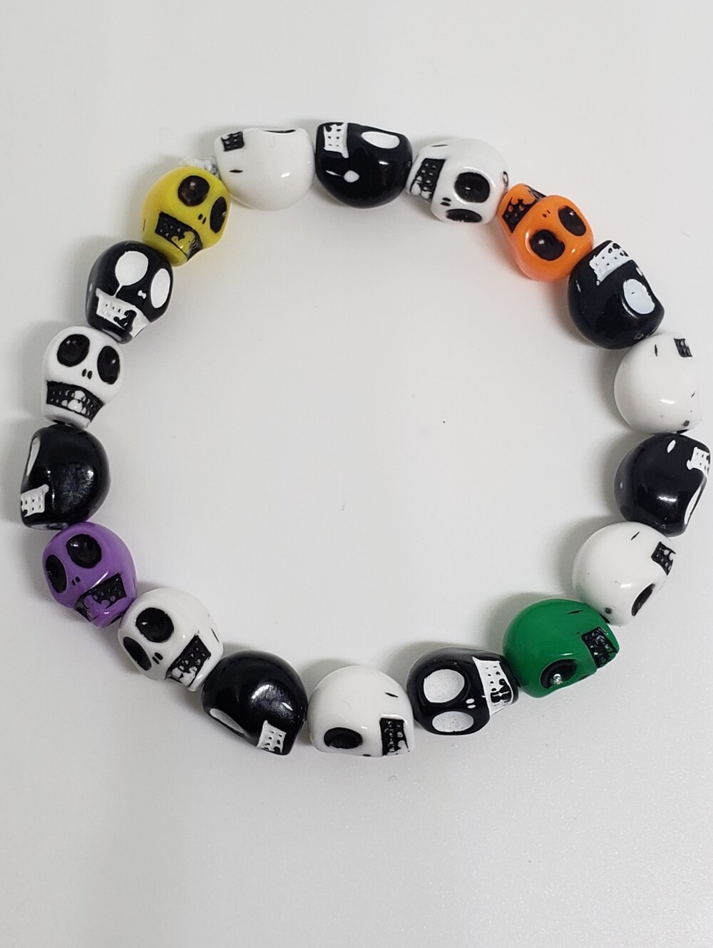 Handmade Halloween Skull kandi bracelet